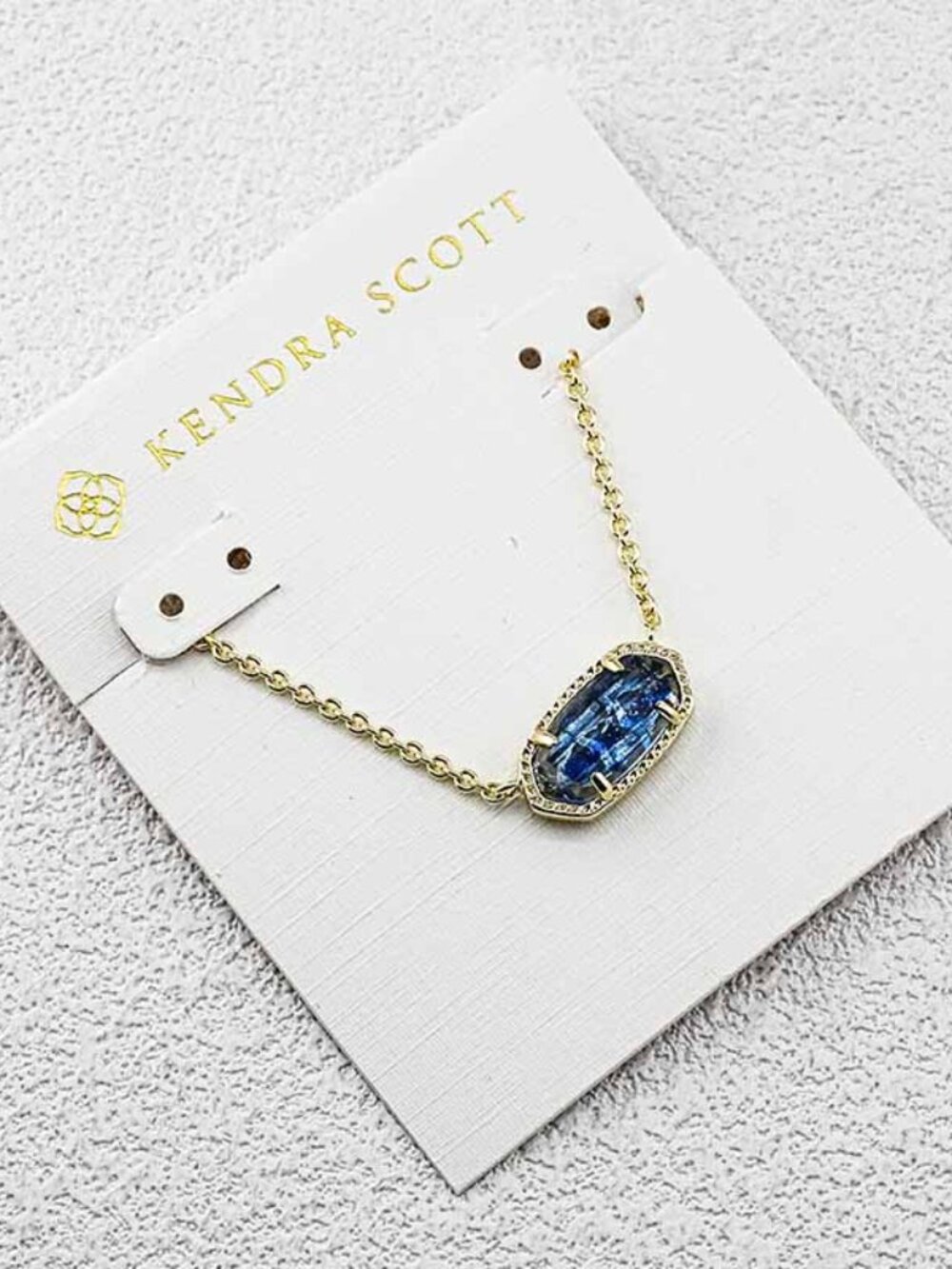 Kendra Scott Gold Necklace with Blue Stone